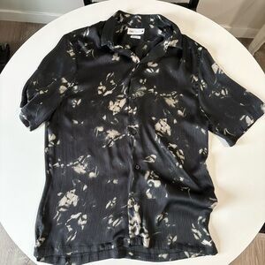 Zara Men’s M Black and Cream Casual Button Down Shirt